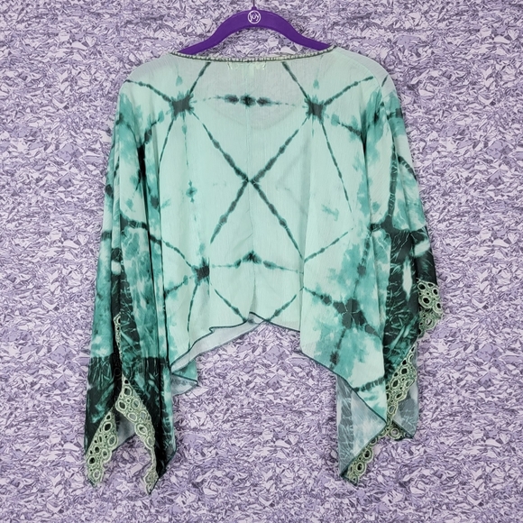 Teal Unity World Wear Handkerchief Blouse - Picture 2 of 4